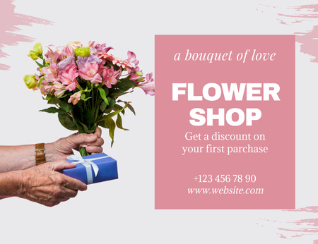 Modèle de visuel Cadeaux du magasin de fleurs - Thank You Card 5.5x4in Horizontal
