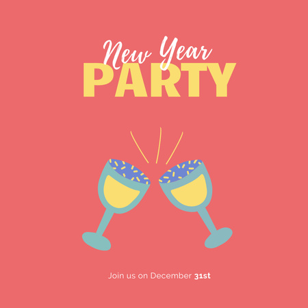 Plantilla de diseño de New Year Party Announcement Instagram 