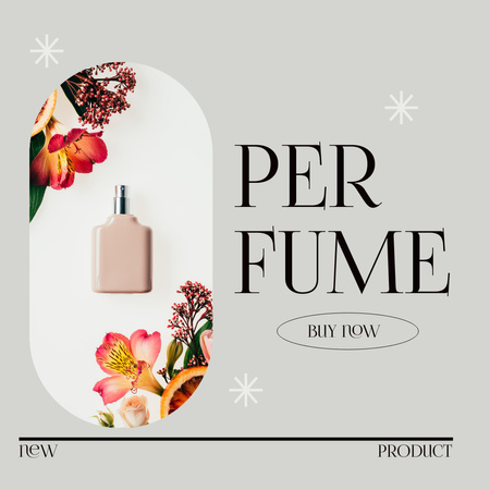 Fragrance Ad with Beautiful Flowers Instagram AD Design Template