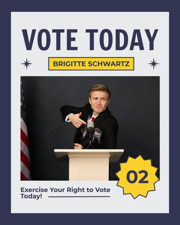 Vote Today for Young Male Candidate Instagram Post Vertical Design Template