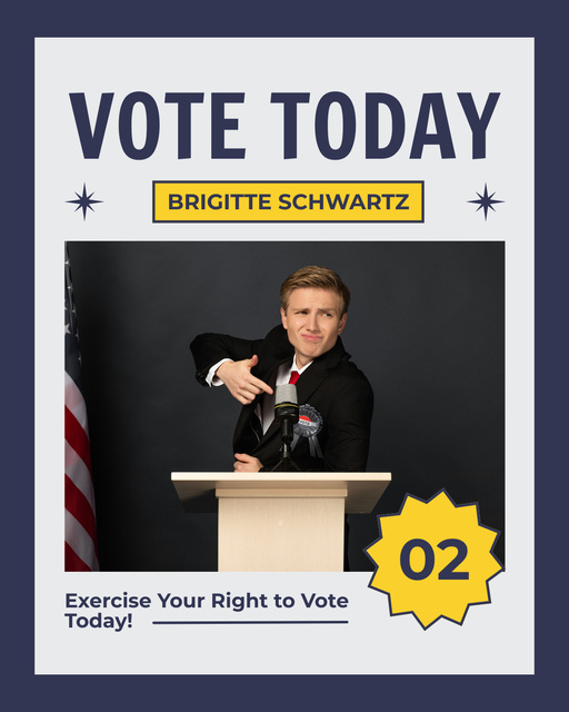 Vote Today for Young Male Candidate Instagram Post Vertical – шаблон для дизайна