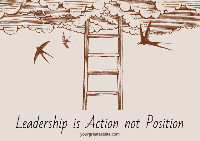 Modèle de visuel Citation about Leadership with Engraving - Poster B2 Horizontal