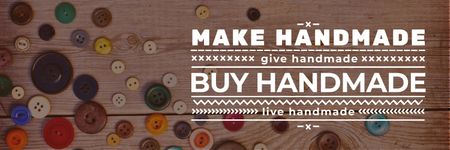 Platilla de diseño banner for handicrafts store with buttons Twitter