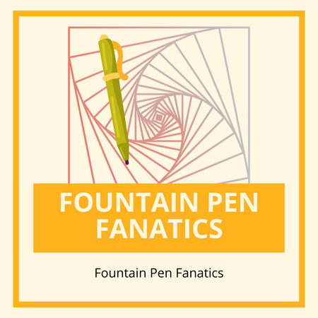 Platilla de diseño Offer of Fountain Pen with Ornaments Drawings Animated Post