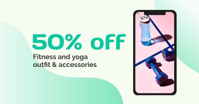 Szablon projektu Fitness and Yoga accessories Offer Facebook AD