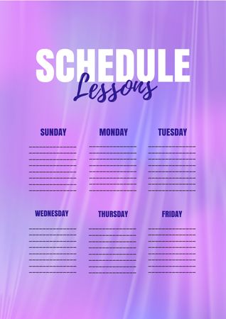 Designvorlage Weekly Schedule of Lessons für Schedule Planner