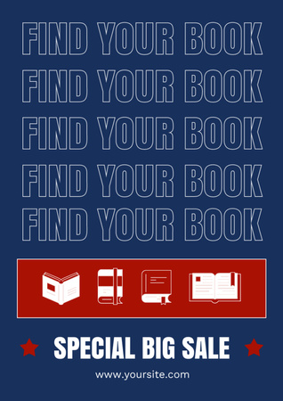 Book Sale Announcement Poster A3 – шаблон для дизайну