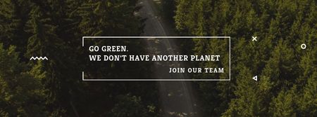 Ontwerpsjabloon van Facebook cover van Ecology Quote with Forest Road View