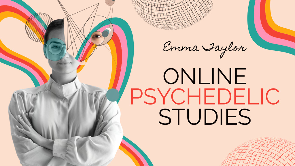 Online Psychedelic Studies Announcement Youtube Thumbnail Modelo de Design