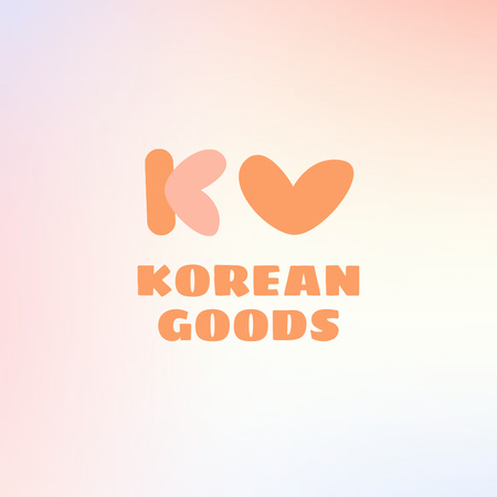 Koreai áruk színátmenetben Logo tervezősablon