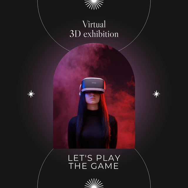 Designvorlage Invitation to Virtual Exhibition für Instagram