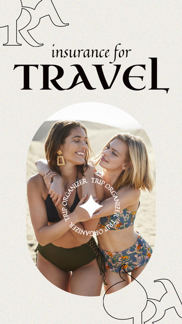 Travel Inspiration with Girls on Beach Instagram Story Πρότυπο σχεδίασης