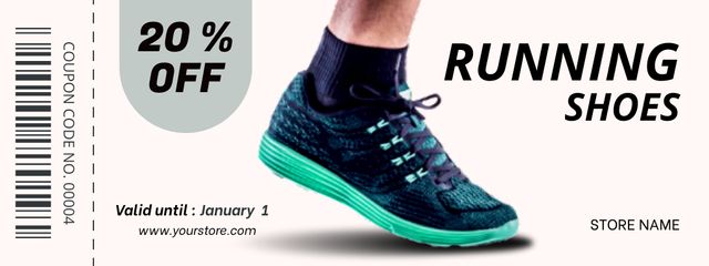 Discount on Men's Running Shoes Coupon Design Template