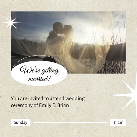 Wedding Ceremony Announcement On Sunday Animated Post Design Template