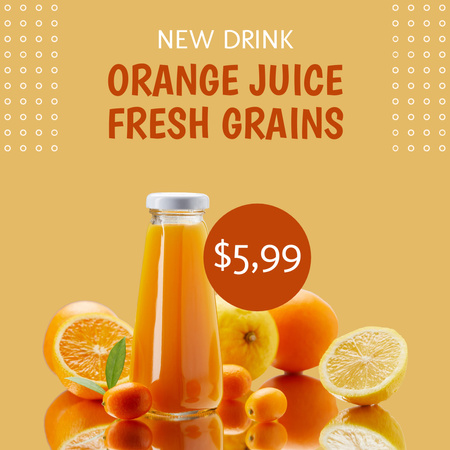 Ontwerpsjabloon van Instagram van Fresh Orange Juice Discount