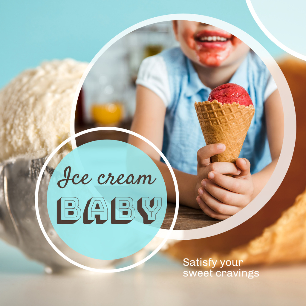 Designvorlage Ice Cream for Kids für Instagram