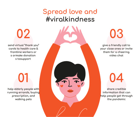 Ontwerpsjabloon van Facebook van #ViralKindness Helpaanbieding tijdens quarantaine