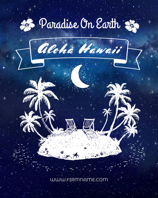 Plantilla de diseño de Hawaii Travelling Inspiration with Tropical island Poster 16x20in 