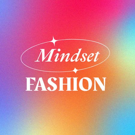 Fashion Store Ad with Bright Gradient Logo Modelo de Design