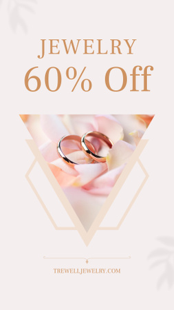 Budget-friendly Jewelry Offer with Rings For Special Occasions Instagram Story Design Template