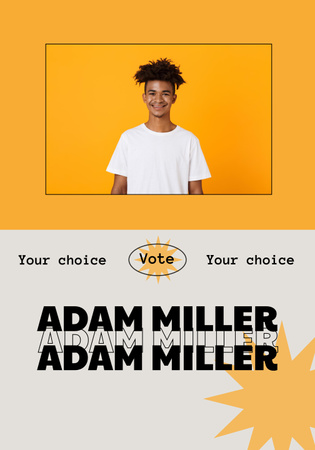 Template di design Candidato alle elezioni con ragazzo afroamericano sorridente Poster 28x40in