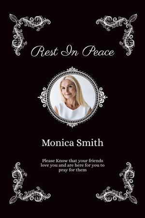 Sympathy Phrase With Attractive Woman Postcard 4x6in Vertical Design Template