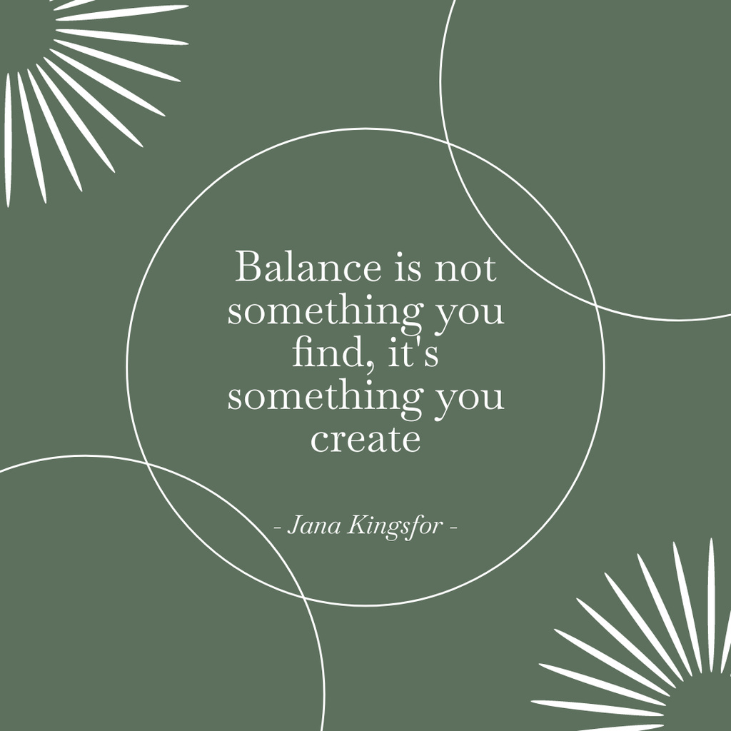 Motivation Quote about Life Balance Instagram Tasarım Şablonu