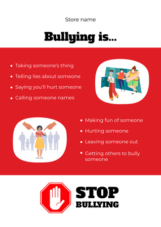 Ontwerpsjabloon van Poster van Motivation of Stop Bullying