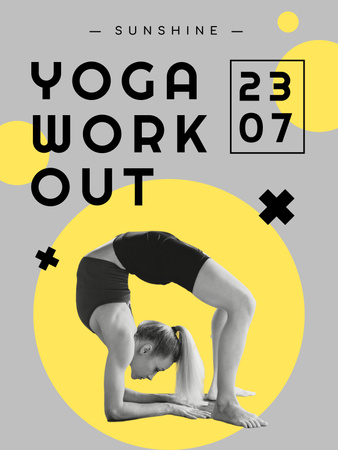 Plantilla de diseño de Yoga Workout Announcement Poster US 