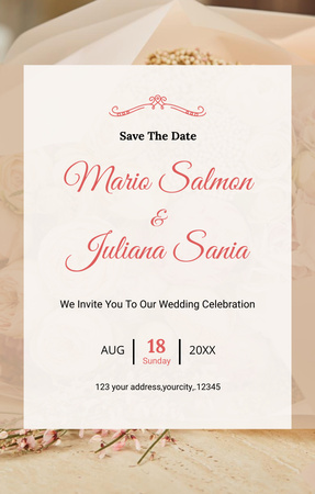 Wedding Celebration Invitation Invitation 4.6x7.2in Design Template