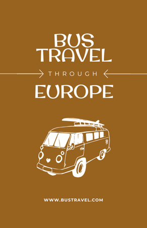 Modèle de visuel Bus Travel Tour Ad with Sketch - Flyer 5.5x8.5in