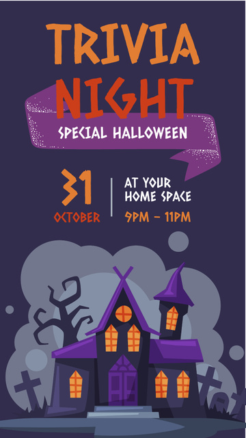 Modèle de visuel Special Halloween Trivia Night  Announcement - Instagram Story