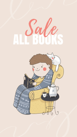 Children Books Sale Announcement Instagram Story Design Template