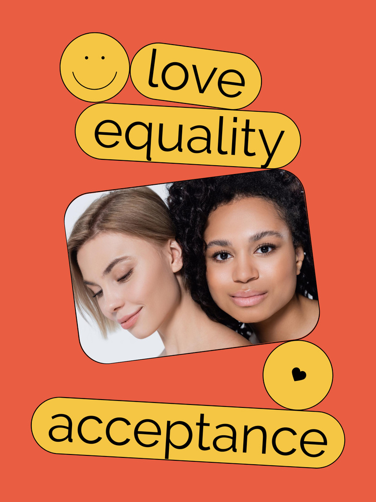 Template di design Awareness of Tolerance to LGBT With Love And Acceptance Concept Poster US