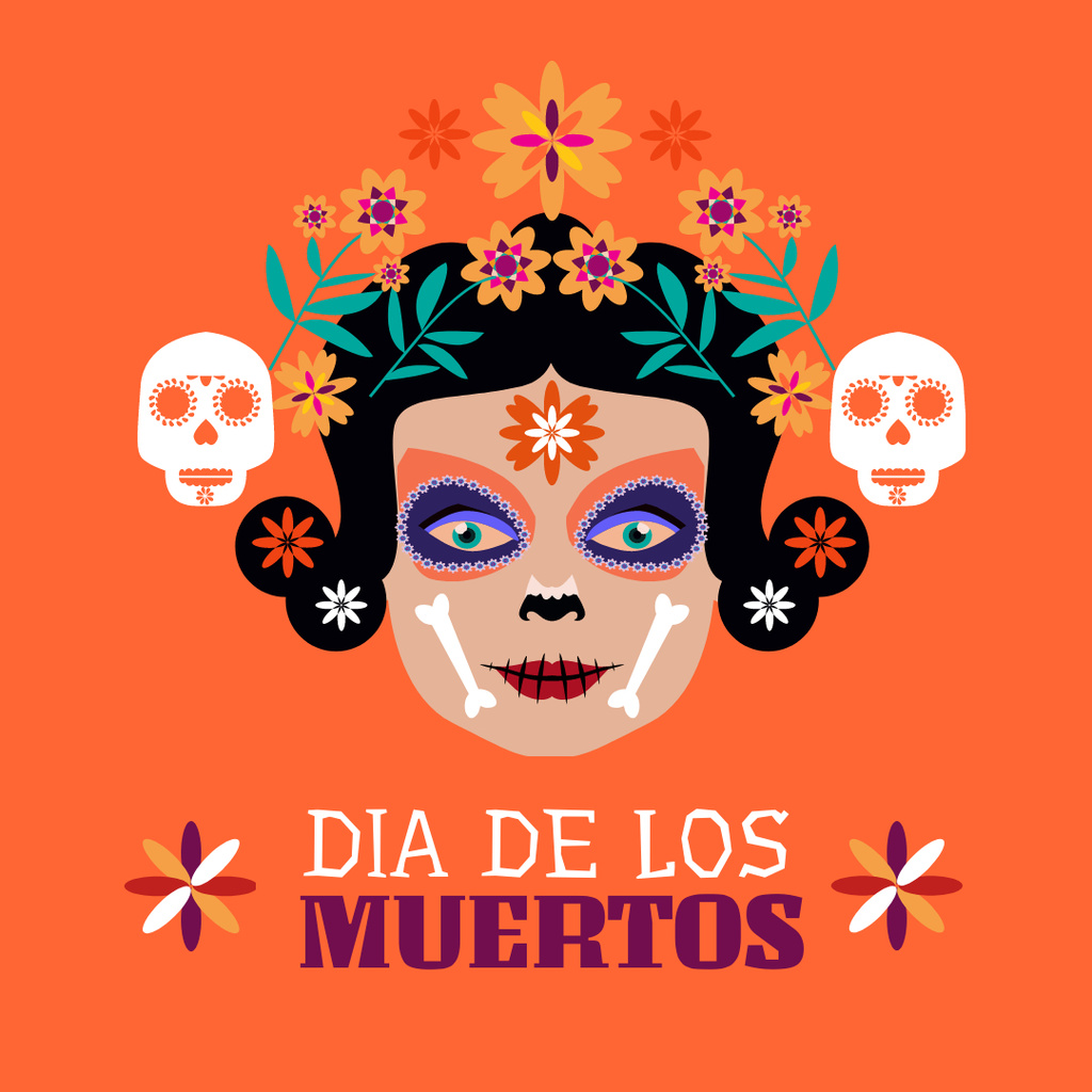 Dia de los Muertos Holiday Celebration Instagram – шаблон для дизайну