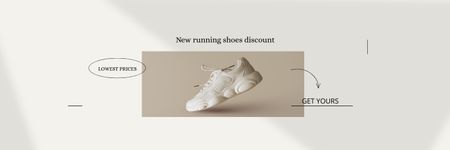 White sports shoes Sale Twitter Design Template