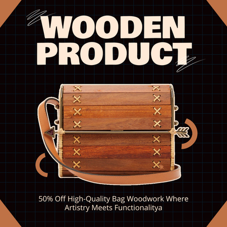 Wooden Product At Reduced Price Offer Animated Post Design Template