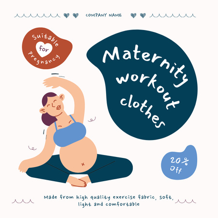 妊婦向けスポーツウェアの割引 Instagram ADデザインテンプレート
