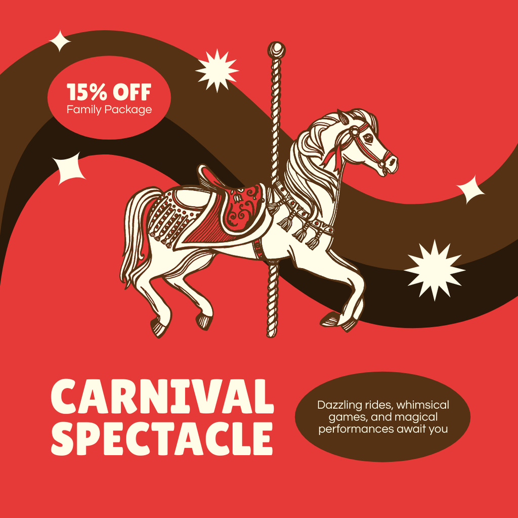 Admission At Lowered Costs For Amusement Carnival Instagram AD Tasarım Şablonu