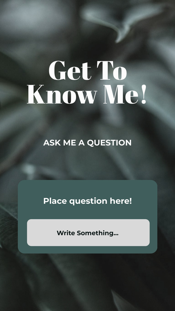 Get To Know Me Quiz on Green Instagram Story – шаблон для дизайну