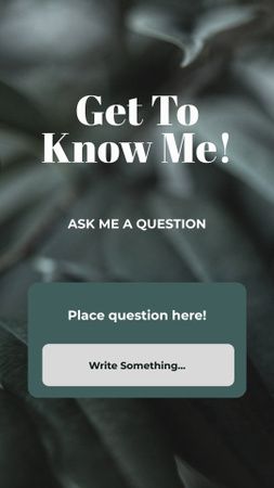 Designvorlage Lernen Sie mich kennen Quiz auf Grün für Instagram Story
