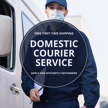 Safe Domestic Courier Services Instagram Design Template