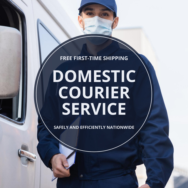 Ontwerpsjabloon van Instagram van Safe Domestic Courier Services