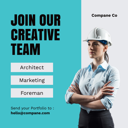 Hiring Team Members to Construction Business Instagram Design Template