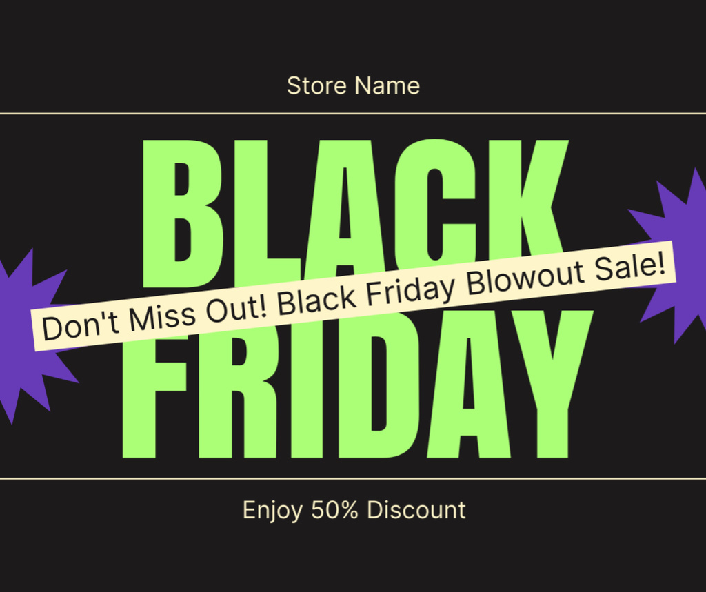 Black Friday Blowout Sale Facebook Tasarım Şablonu