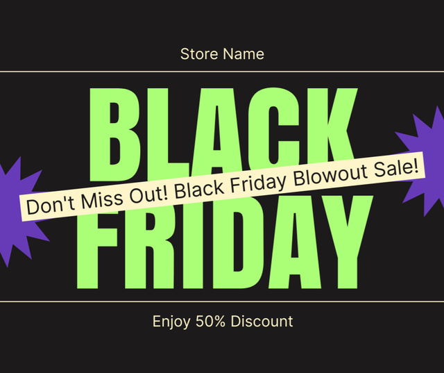 Ontwerpsjabloon van Facebook van Black Friday Blowout Sale