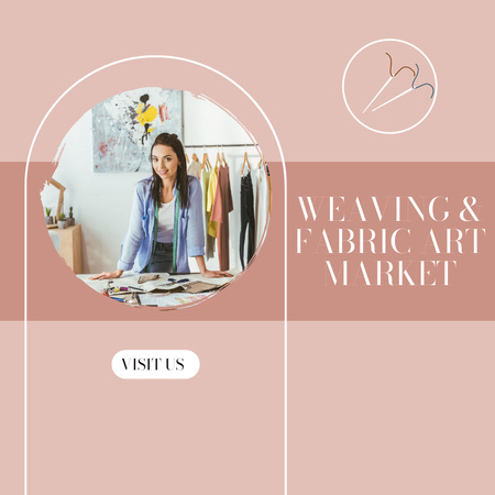 Platilla de diseño Weave and Fabric Market Announcement on Pink Instagram