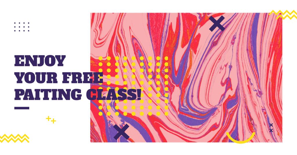 Free painting class Offer Facebook ADデザインテンプレート