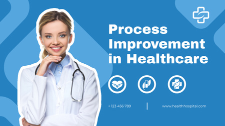Healthcare Tips with Smiling Woman Doctor Youtube Thumbnail Design Template