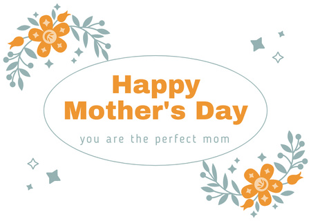 Mother's Day Greeting with Nice Phrace Card Design Template